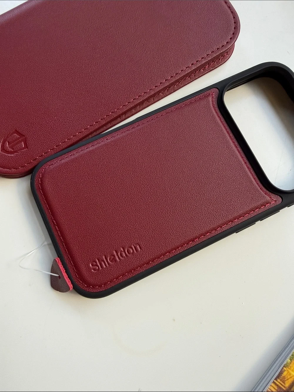 Burgundy Phone Wallet Case with Card Slot iPhone 17